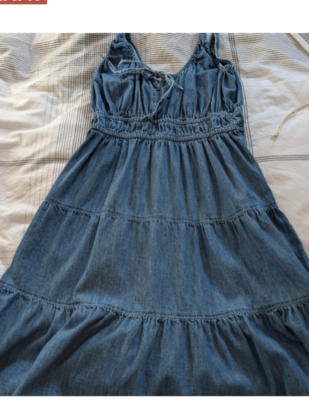 Gap Denim Tiered Sundress in Medium Blue